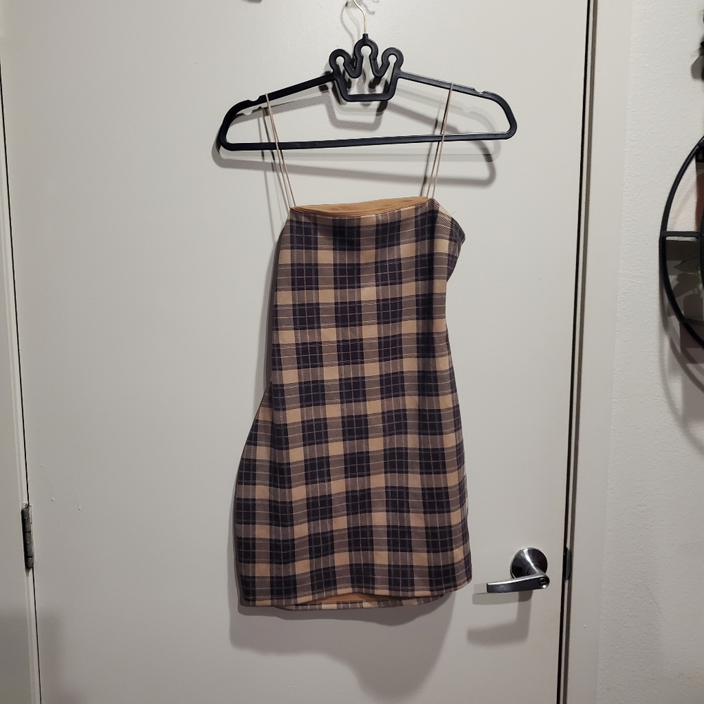 Windsor Plaid Tan & Black Women's Dress